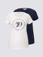 T-shirt in a twin pack - Women - Off White T-shirt in a twin pack - Women - Off White - 7 - TOM TAILOR Denim