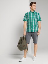 Kariertes Kurzarmhemd mit Brusttasche - Männer - green base blue check Kariertes Kurzarmhemd mit Brusttasche - Männer - green base blue check - 3 - TOM TAILOR