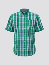 Kariertes Kurzarmhemd mit Brusttasche - Männer - green base blue check Kariertes Kurzarmhemd mit Brusttasche - Männer - green base blue check - 7 - TOM TAILOR