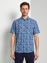 Patterned short-sleeved shirt - Men - navy white agave design Patterned short-sleeved shirt - Men - navy white agave design - 1 - TOM TAILOR