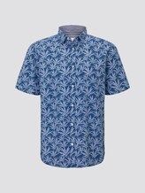 Patterned short-sleeved shirt - Men - navy white agave design Patterned short-sleeved shirt - Men - navy white agave design - 7 - TOM TAILOR