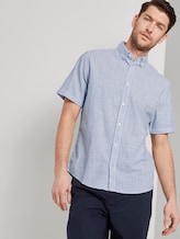 Kurzarm-Hemd mit Streifenmuster - Männer - blue turquoise stripe Kurzarm-Hemd mit Streifenmuster - Männer - blue turquoise stripe - 5 - TOM TAILOR