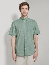 Gemustertes Kurzarm-Hemd mit Struktur - Männer - green strucure white design Gemustertes Kurzarm-Hemd mit Struktur - Männer - green strucure white design - 1 - TOM TAILOR