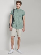 Gemustertes Kurzarm-Hemd mit Struktur - Männer - green strucure white design Gemustertes Kurzarm-Hemd mit Struktur - Männer - green strucure white design - 3 - TOM TAILOR