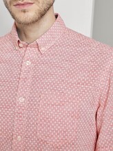 Patterned short-sleeved shirt with texture - Men - pale orange structur by design Patterned short-sleeved shirt with texture - Men - pale orange structur by design - 9 - TOM TAILOR
