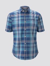 Kariertes Hemd - Männer - blue base turquoise check Kariertes Hemd - Männer - blue base turquoise check - 7 - TOM TAILOR