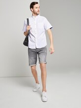Schlichtes Kurzarm-Hemd mit Brusttasche - Männer - White Schlichtes Kurzarm-Hemd mit Brusttasche - Männer - White - 3 - TOM TAILOR