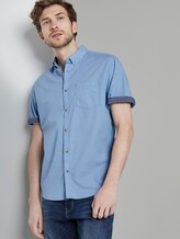 Schlichtes Kurzarm-Hemd mit Brusttasche - Männer - light blue chambray Schlichtes Kurzarm-Hemd mit Brusttasche - Männer - light blue chambray - 5 - TOM TAILOR