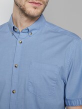 Schlichtes Kurzarm-Hemd mit Brusttasche - Männer - light blue chambray Schlichtes Kurzarm-Hemd mit Brusttasche - Männer - light blue chambray - 9 - TOM TAILOR