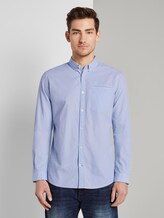 Hemd mit Leistentasche im Slim Fit - Männer - light blue white structure Hemd mit Leistentasche im Slim Fit - Männer - light blue white structure - 1 - TOM TAILOR