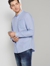 Hemd mit Leistentasche im Slim Fit - Männer - light blue white structure Hemd mit Leistentasche im Slim Fit - Männer - light blue white structure - 5 - TOM TAILOR