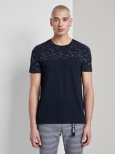 T-shirt with a contrasting print - Men - Sky Captain Blue T-shirt with a contrasting print - Men - Sky Captain Blue - 1 - TOM TAILOR Denim