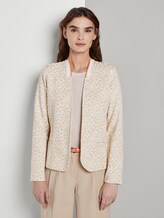 Gemusterter Blazer mit Konstraststreifen - Frauen - beige leo jacquard Gemusterter Blazer mit Konstraststreifen - Frauen - beige leo jacquard - 1 - TOM TAILOR