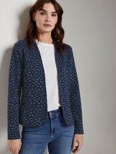 Gemusterter Blazer mit Konstraststreifen - Frauen - navy leo jacquard Gemusterter Blazer mit Konstraststreifen - Frauen - navy leo jacquard - 5 - TOM TAILOR