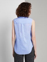 Ärmellose Henley-Bluse mit Seitenschlitzen - Frauen - Parisienne Blue Ärmellose Henley-Bluse mit Seitenschlitzen - Frauen - Parisienne Blue - 2 - TOM TAILOR