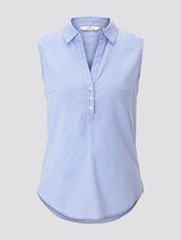 Ärmellose Henley-Bluse mit Seitenschlitzen - Frauen - Parisienne Blue Ärmellose Henley-Bluse mit Seitenschlitzen - Frauen - Parisienne Blue - 7 - TOM TAILOR
