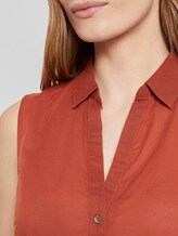 Ärmellose Henley-Bluse mit Seitenschlitzen - Frauen - Goji Orange Ärmellose Henley-Bluse mit Seitenschlitzen - Frauen - Goji Orange - 9 - TOM TAILOR