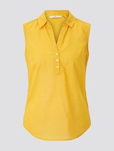 Ärmellose Henley-Bluse mit Seitenschlitzen - Frauen - deep golden yellow Ärmellose Henley-Bluse mit Seitenschlitzen - Frauen - deep golden yellow - 7 - TOM TAILOR