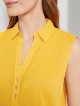 Ärmellose Henley-Bluse mit Seitenschlitzen - Frauen - deep golden yellow Ärmellose Henley-Bluse mit Seitenschlitzen - Frauen - deep golden yellow - 9 - TOM TAILOR