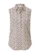 TOM TAILOR Damen Ärmellose Henley-Bluse mit Seitenschlitzen, beige, Gr.44