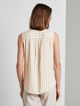 Ärmellose Henley-Bluse mit Streifenmusterung - Frauen - beige offwhite vertical stripe Ärmellose Henley-Bluse mit Streifenmusterung - Frauen - beige offwhite vertical stripe - 2 - TOM TAILOR