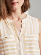 Ärmellose Henley-Bluse mit Streifenmusterung - Frauen - beige offwhite vertical stripe Ärmellose Henley-Bluse mit Streifenmusterung - Frauen - beige offwhite vertical stripe - 9 - TOM TAILOR