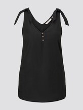 Blusen-Top mit Knotendetail und Knöpfung - Frauen - Deep Black Blusen-Top mit Knotendetail und Knöpfung - Frauen - Deep Black - 7 - TOM TAILOR