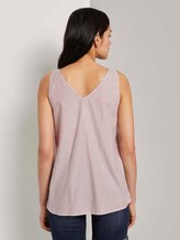 Blusen-Top mit Knotendetail und Knöpfung - Frauen - brown white vertical stripe Blusen-Top mit Knotendetail und Knöpfung - Frauen - brown white vertical stripe - 2 - TOM TAILOR