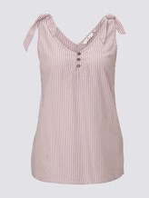 Blusen-Top mit Knotendetail und Knöpfung - Frauen - brown white vertical stripe Blusen-Top mit Knotendetail und Knöpfung - Frauen - brown white vertical stripe - 7 - TOM TAILOR