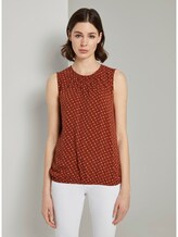 Blusen-Top mit elastischem Bund - Frauen - brown geometric design Blusen-Top mit elastischem Bund - Frauen - brown geometric design - 1 - TOM TAILOR