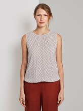 Blusen-Top mit elastischem Bund - Frauen - white geometric design Blusen-Top mit elastischem Bund - Frauen - white geometric design - 1 - TOM TAILOR