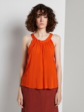 Blouse with a halter collar - Women - strong flame orange Blouse with a halter collar - Women - strong flame orange - 1 - TOM TAILOR