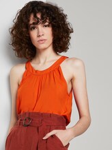Blouse with a halter collar - Women - strong flame orange Blouse with a halter collar - Women - strong flame orange - 5 - TOM TAILOR