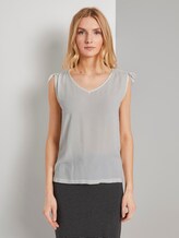 Ärmellose Bluse mit Schulterdetail - Frauen - Whisper White Ärmellose Bluse mit Schulterdetail - Frauen - Whisper White - 1 - TOM TAILOR