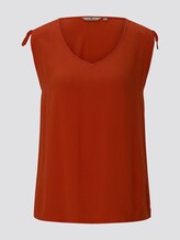 Ärmellose Bluse mit Schulterdetail - Frauen - strong flame orange Ärmellose Bluse mit Schulterdetail - Frauen - strong flame orange - 7 - TOM TAILOR