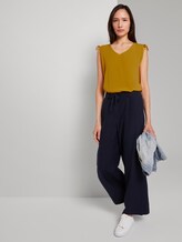 Ärmellose Bluse mit Schulterdetail - Frauen - deep golden yellow Ärmellose Bluse mit Schulterdetail - Frauen - deep golden yellow - 3 - TOM TAILOR