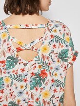 Gemusterte Kurzarm-Bluse mit Rückendetail - Frauen - white watercolor flower design Gemusterte Kurzarm-Bluse mit Rückendetail - Frauen - white watercolor flower design - 10 - TOM TAILOR