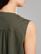 Ärmellose Hemdbluse aus Leinengemisch - Frauen - Woodland Green Ärmellose Hemdbluse aus Leinengemisch - Frauen - Woodland Green - 10 - TOM TAILOR