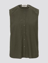 Ärmellose Hemdbluse aus Leinengemisch - Frauen - Woodland Green Ärmellose Hemdbluse aus Leinengemisch - Frauen - Woodland Green - 7 - TOM TAILOR
