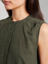 Ärmellose Hemdbluse aus Leinengemisch - Frauen - Woodland Green Ärmellose Hemdbluse aus Leinengemisch - Frauen - Woodland Green - 9 - TOM TAILOR