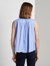 Ärmellose Hemdbluse aus Leinengemisch - Frauen - Parisienne Blue Ärmellose Hemdbluse aus Leinengemisch - Frauen - Parisienne Blue - 2 - TOM TAILOR