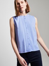 Ärmellose Hemdbluse aus Leinengemisch - Frauen - Parisienne Blue Ärmellose Hemdbluse aus Leinengemisch - Frauen - Parisienne Blue - 5 - TOM TAILOR