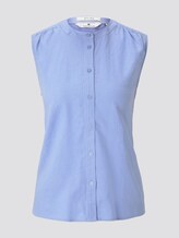 Ärmellose Hemdbluse aus Leinengemisch - Frauen - Parisienne Blue Ärmellose Hemdbluse aus Leinengemisch - Frauen - Parisienne Blue - 7 - TOM TAILOR