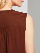 Ärmellose Hemdbluse aus Leinengemisch - Frauen - Goji Orange Ärmellose Hemdbluse aus Leinengemisch - Frauen - Goji Orange - 10 - TOM TAILOR