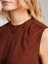 Ärmellose Hemdbluse aus Leinengemisch - Frauen - Goji Orange Ärmellose Hemdbluse aus Leinengemisch - Frauen - Goji Orange - 9 - TOM TAILOR
