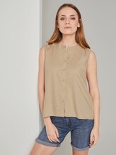 Ärmellose Hemdbluse aus Leinengemisch - Frauen - cream toffee Ärmellose Hemdbluse aus Leinengemisch - Frauen - cream toffee - 5 - TOM TAILOR
