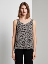 Blouse top with double straps - Women - black wavy design Blouse top with double straps - Women - black wavy design - 1 - TOM TAILOR
