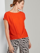 Blouse top with pleated details - Women - strong flame orange Blouse top with pleated details - Women - strong flame orange - 5 - TOM TAILOR