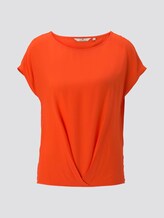 Blouse top with pleated details - Women - strong flame orange Blouse top with pleated details - Women - strong flame orange - 7 - TOM TAILOR