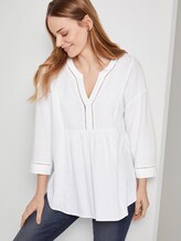 Tunikabluse aus Leinengemisch - Frauen - White Tunikabluse aus Leinengemisch - Frauen - White - 5 - TOM TAILOR